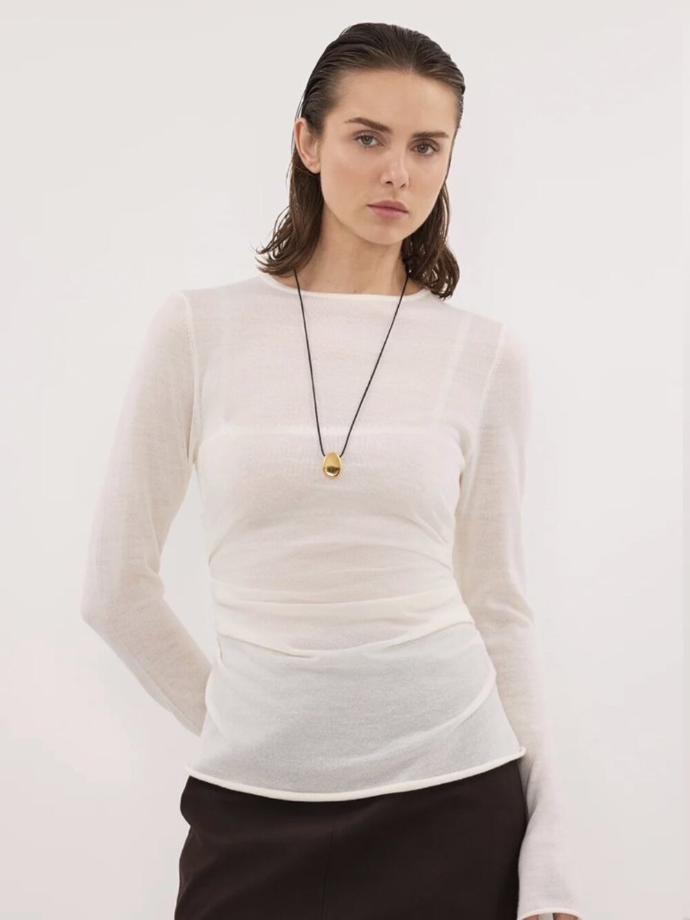 DISSH Nico Off White Merino Knit Top L